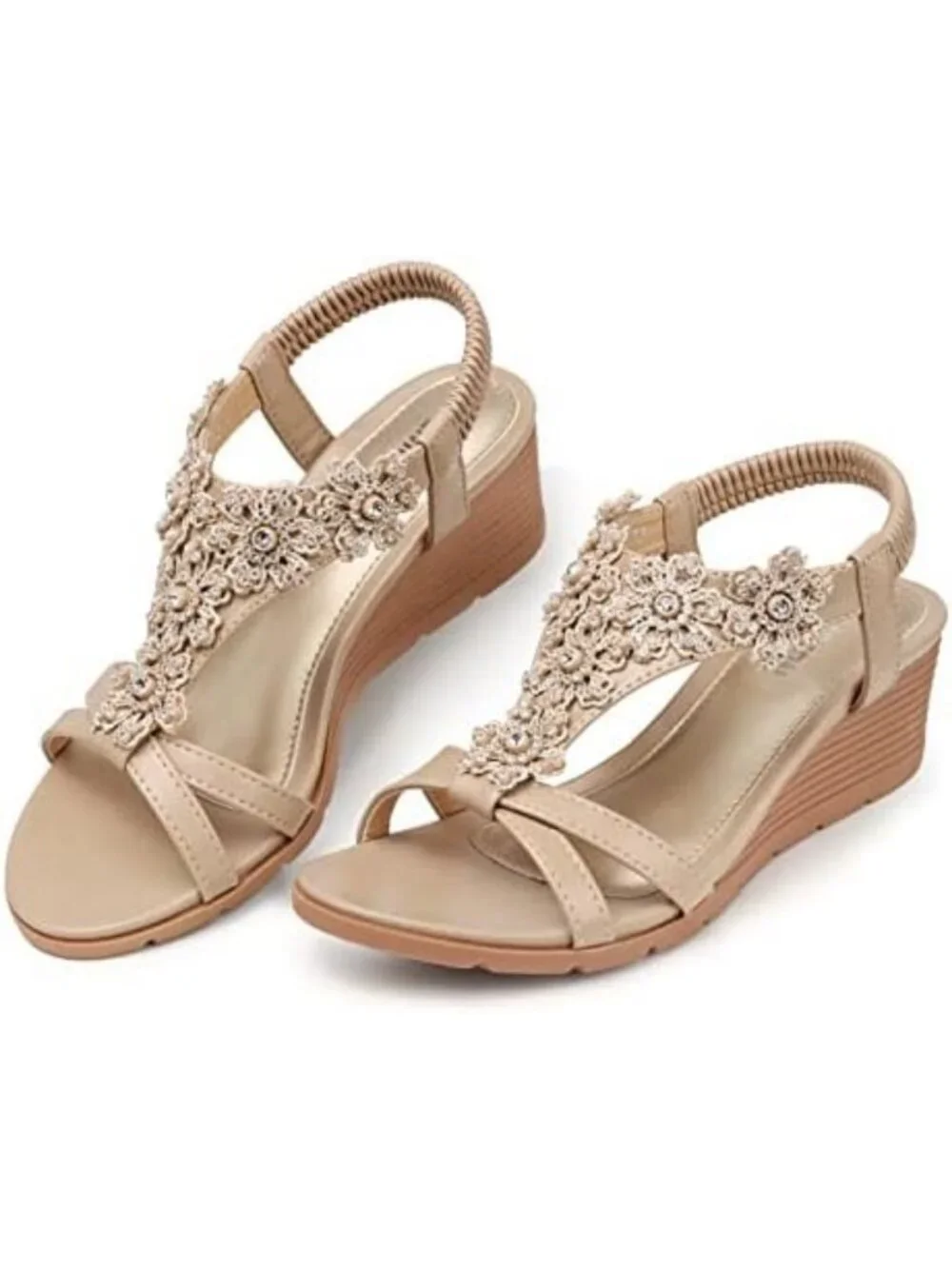 Stylish Women's Low Wedge Heels - Summer Dressy Platform Sandals for Comfort